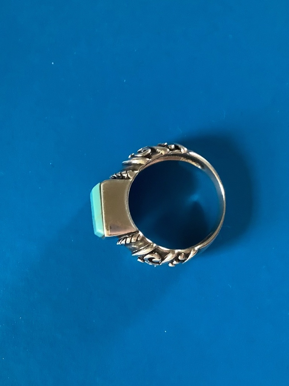 925 Sterling Silver Vintage Turquoise Western Ring SZ 8 - Picture 10 of 16